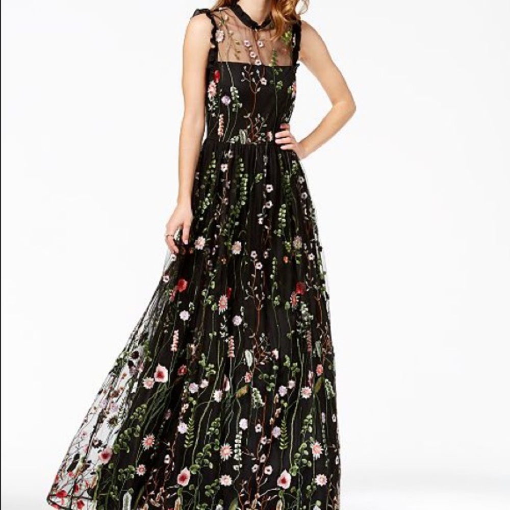 Embroidered floral formal dress *only worn once*